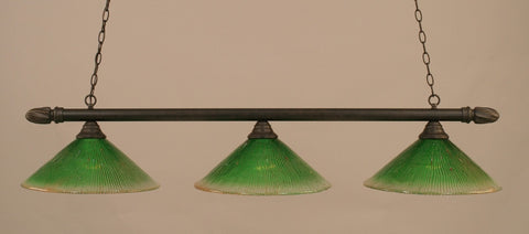 Round 3 Light Bar In Dark Granite Finish With 16" Kiwi Green Crystal Glass (383-DG-717) - lights