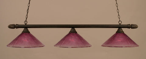 Round 3 Light Bar In Dark Granite Finish With 16" Wine Crystal Glass (383-DG-787) - lights