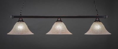 Square 3 Light Bar In Black Copper Finish With 14" Amber Marble Glass (803-BC-53313) - lights