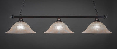 Square 3 Light Bar In Black Copper Finish With 16" Amber Marble Glass (803-BC-53613) - lights