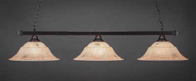Square 3 Light Bar In Black Copper Finish With 16" Italian Marble Glass (803-BC-53618) - lights