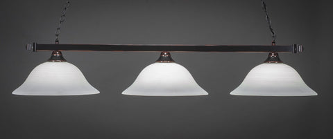 Square 3 Light Bar In Black Copper Finish With 16" White Linen Glass (803-BC-612) - lights