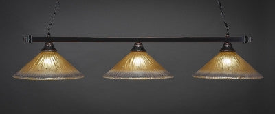 Square 3 Light Bar In Black Copper Finish With 16" Amber Crystal Glass (803-BC-710) - lights