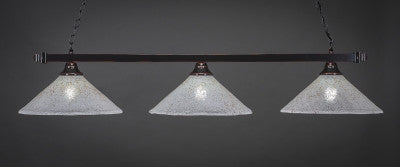 Square 3 Light Bar In Black Copper Finish With 16" Gold Ice Glass (803-BC-714) - lights