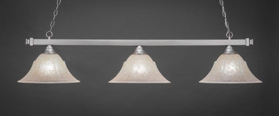 Square 3 Light Bar In Brushed Nickel Finish With 14" Amber Marble Glass (803-BN-53313) - lights