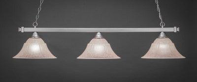 Square 3 Light Bar In Brushed Nickel Finish With 14" Italian Marble Glass (803-BN-53318) - lights