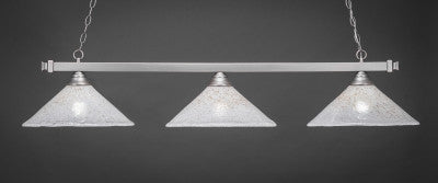 Square 3 Light Bar In Brushed Nickel Finish With 16" Gold Ice Glass (803-BN-714) - lights