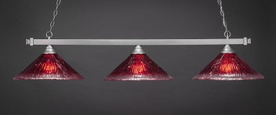 Square 3 Light Bar In Brushed Nickel Finish With 16" Raspberry Crystal Glass (803-BN-716) - lights