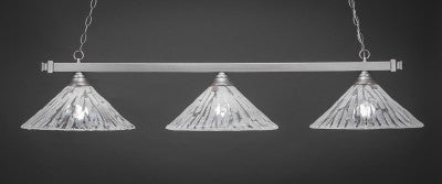 Square 3 Light Bar In Brushed Nickel Finish With 16" Italian Ice Glass (803-BN-719) - lights