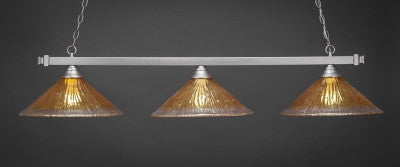 Square 3 Light Bar In Brushed Nickel Finish With 16" Gold Champagne Crystal Glass (803-BN-777) - lights