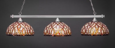Square 3 Light Bar In Brushed Nickel Finish With 15" Persian Nite Tiffany Glass (803-BN-991) - lights
