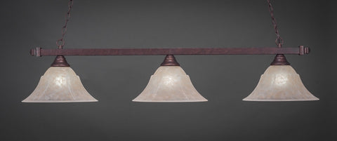 Square 3 Light Bar In Bronze Finish With 14" Amber Marble Glass - lights