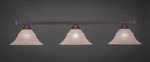 Square 3 Light Bar In Bronze Finish With 14" Italian Marble Glass - lights