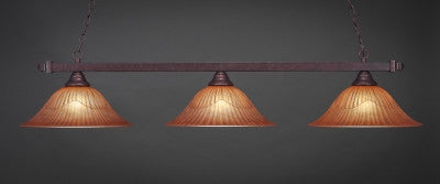 Square 3 Light Bar In Bronze Finish With 16" Tiger Glass (803-BRZ-58619) - lights