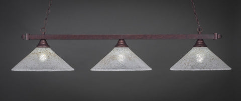 Square 3 Light Bar In Bronze Finish With 16" Gold Ice Glass - lights