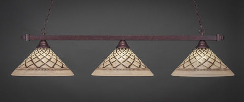 Square 3 Light Bar In Bronze Finish With 16" Chocolate Icing Glass - lights