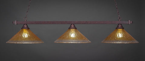 Square 3 Light Bar In Bronze Finish With 16" Gold Champagne Crystal Glass (803-BRZ-777) - lights