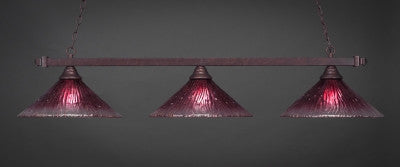 Square 3 Light Bar In Bronze Finish With 16" Wine Crystal Glass (803-BRZ-787) - lights