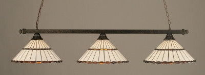 Square 3 Light Bar In Bronze Finish With 15.5" Honey Glass & Amber Brown Jewels Tiffany Glass (803-BRZ-974) - lights