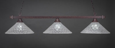 Square 3 Light Bar In Dark Granite Finish With 16" Italian Bubble Glass (803-DG-411) - lights