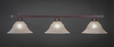 Square 3 Light Bar In Dark Granite Finish With 14" Amber Marble Glass (803-DG-53313) - lights
