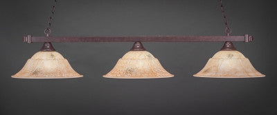 Square 3 Light Bar In Dark Granite Finish With 16" Italian Marble Glass (803-DG-53618) - lights