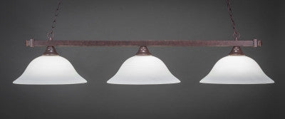 Square 3 Light Bar In Dark Granite Finish With 16" White Linen Glass (803-DG-612) - lights
