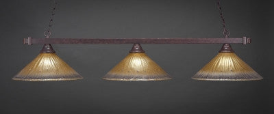 Square 3 Light Bar In Dark Granite Finish With 16" Amber Crystal Glass (803-DG-710) - lights