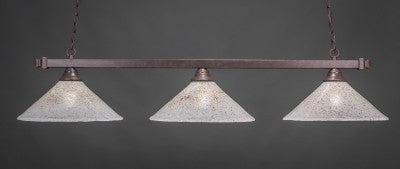 Square 3 Light Bar In Dark Granite Finish With 16" Gold Ice Glass (803-DG-714) - lights