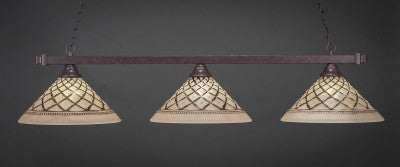 Square 3 Light Bar In Dark Granite Finish With 16" Chocolate Icing Glass (803-DG-718) - lights
