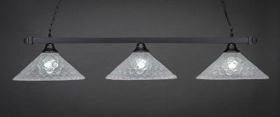 Square 3 Light Bar In Matte Black Finish With 16" Italian Bubble Glass (803-MB-411) - lights