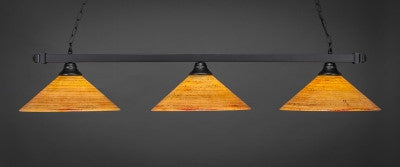 Square 3 Light Bar In Matte Black Finish With 16" Firré Saturn Glass (803-MB-414) - lights