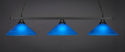 Square 3 Light Bar In Matte Black Finish With 16" Blue Italian Glass (803-MB-415) - lights