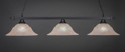 Square 3 Light Bar In Matte Black Finish With 16" Amber Marble Glass (803-MB-53613) - lights
