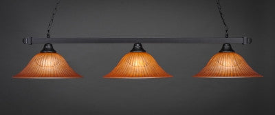 Square 3 Light Bar In Matte Black Finish With 16" Tiger Glass (803-MB-58619) - lights