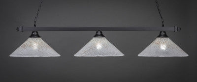 Square 3 Light Bar In Matte Black Finish With 16" Gold Ice Glass (803-MB-714) - lights