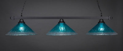 Square 3 Light Bar In Matte Black Finish With 16" Teal Crystal Glass (803-MB-715) - lights