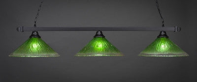 Square 3 Light Bar In Matte Black Finish With 16" Kiwi Green Crystal Glass (803-MB-717) - lights