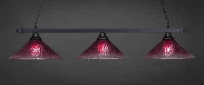 Square 3 Light Bar In Matte Black Finish With 16" Wine Crystal Glass (803-MB-787) - lights