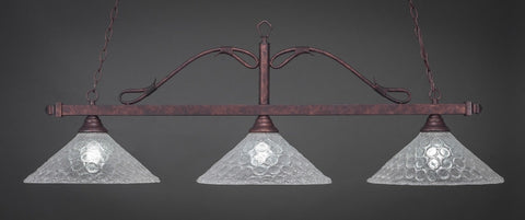 Scroll 3 Light Bar In Bronze Finish With 16" Italian Bubble Glass (823-BRZ-411) - lights