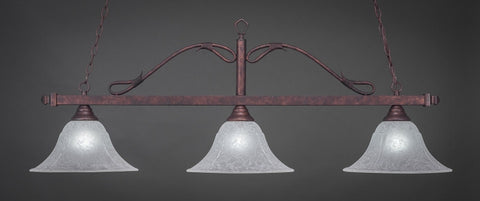 Scroll 3 Light Bar In Bronze Finish With 14" White Marble Glass (823-BRZ-53315) - lights