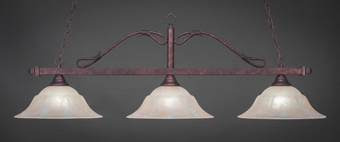 Scroll 3 Light Bar In Bronze Finish With 16" Amber Marble Glass (823-BRZ-53613) - lights
