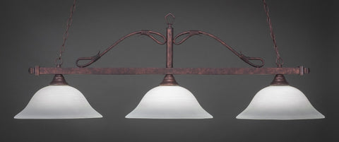 Scroll 3 Light Bar In Bronze Finish With 16" White Linen Glass (823-BRZ-612) - lights