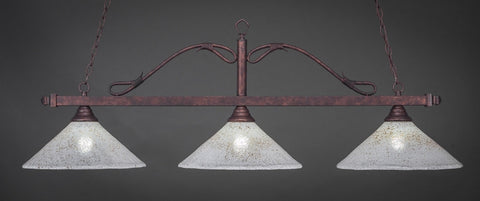 Scroll 3 Light Bar In Bronze Finish With 16" Gold Ice Glass - lights