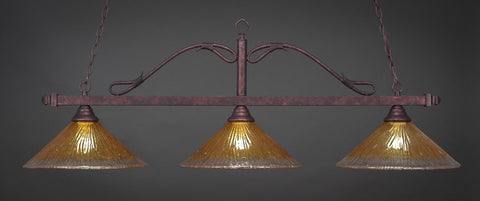 Scroll 3 Light Bar In Bronze Finish With 16" Gold Champagne Crystal Glass - lights