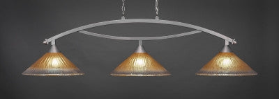 Bow 3 Light Bar in Brushed Nickel Finish With 16" Amber Crystal Glass (873-BN-710) - lights