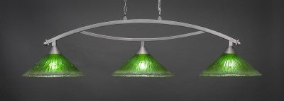 Bow 3 Light Bar In Brushed Nickel Finish With 16" Kiwi Green Crystal Glass (873-BN-717) - lights