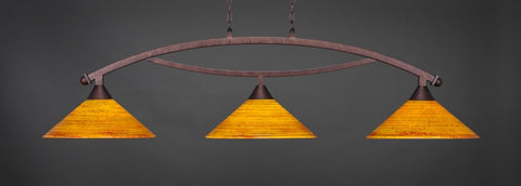 Bow 3 Light Bar In Bronze Finish With 16" Firré Saturn Glass (873-BRZ-414) - lights