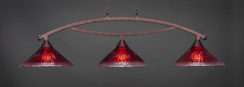 Bow 3 Light Bar In Bronze Finish With 16" Raspberry Crystal Glass (873-BRZ-716) - lights