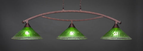 Bow 3 Light Bar In Bronze Finish With 16" Kiwi Green Crystal Glass (873-BRZ-717) - lights